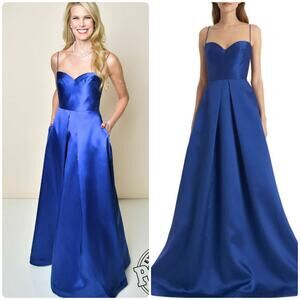 Monique Lhuillier Sapphire Blue Maxi Dress